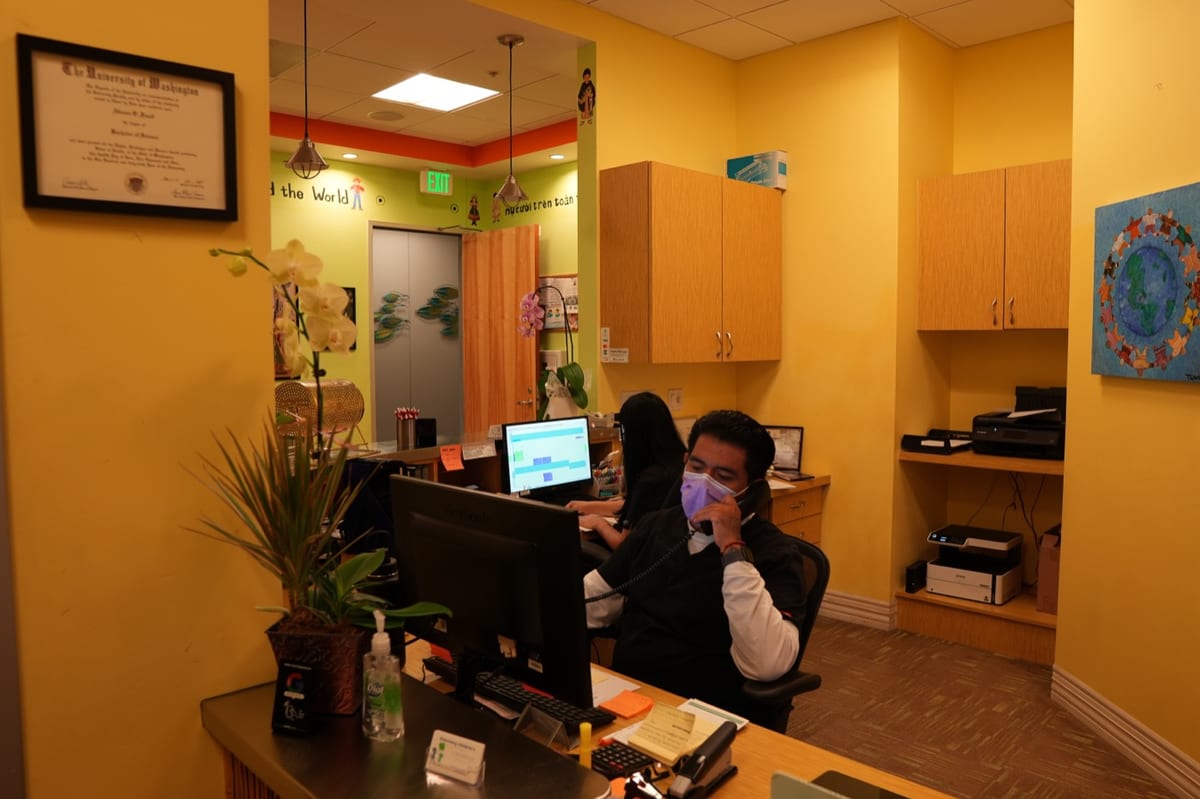 Welcoming front desk at Discovery Children's Dentistry